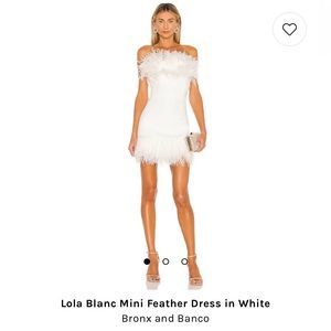Lola Blanc Mini Feather Dress - White - Perfect for Bridal Event